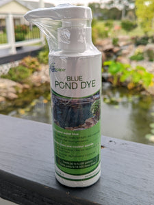 Aquascape blue pond dye